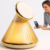 QASUL Şarj İstasyonlu Başucu Lambası Manyetik 15W Ayarlanabilir Parlaklık Parti Aydınlatması için Modern Tasarımı thumbnail 1