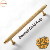 Martin Gold Metal Kulp 224 mm Mobilya Çekmece Mutfak Dolabı Dolap Modern Kapak Kulpları Grip Desen thumbnail 1
