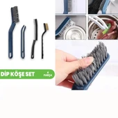 Mucit Home 4’lü Dip Köşe Temizlik Seti – Derz Fırçası, İnce Uçlu Fırça ve Gider Cımbızı - 1