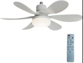 Tavan Vantilatörü 15w Beyaz / Günışığı Ledli E-27 Duy a Takılabilen 5 Kanatlı Kumandalı Vantilatör 80-265v - 2