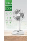 Kiwi KFAN-7608 Şarjlı Beyaz Ayarlanılabilir Mini Fan Masa Üstü Vantilatörü USB Soğutucu Sessiz El Fanı - 2