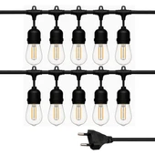 Ledx KB00002 10'lu E27 Duy Sıralı 10 Metre Lamba Kablosu (10 Adet Duy İçerir) - 1