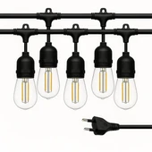 Ledx KB00001 5'li E27 Duy Sıralı 5 Metre Lamba Kablosu (5 Adet Duy İçerir) - 1