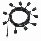 Ledx KB00002 10'lu E27 Duy Sıralı 10 Metre Lamba Kablosu (10 Adet Duy İçerir) - 4