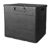 120 Litre Bahçe Depolama Sandığı Balkon Kiler Saklama Dolabı Kapaklı Plastik Sandık 50x45x50cm Antrasit - 2