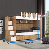 EVİMŞAH 90 190 3 LÜ YAVRU YATAKLI CEVİZ / BEYAZ RANZA - 5