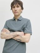 Jack Jones Austın Zıp Fermuarlı  Polo Yaka Erkek Tişört 12279177 - 2