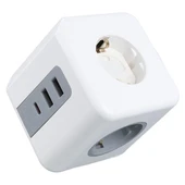 VEA VE-23089 2x USB 1x Type-C 3'lü Çocuk Ve Termal Korumalı Grup Priz - 3