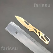 Alaska Altın Renkli Şık Katlanır Çakı - Paslanmaz Çelik, Keskin ve Çok Amaçlı Taşıma - 4