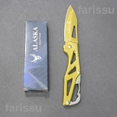 Alaska Altın Renkli Şık Katlanır Çakı - Paslanmaz Çelik, Keskin ve Çok Amaçlı Taşıma - 1