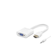 Hdmı To Vga F Çevirici 1080P + Audıo Beyaz HDX2019 - 1