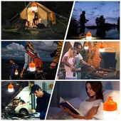 Ledx LN-OR30G 30 Watt TYPE-C Şarjlı Taşınabilir Asma Kancalı Kamp Çadır Lambası 6500K 1200mAh 3 Modlu ABS Malzeme thumbnail 4