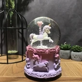 Atlı Karınca Tasarımlı Renk Değiştiren Müzikli Işıklı Kar Küresi Klasik Müzikli Kar Küresi thumbnail 3