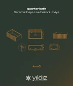 Quarter SERAMİK EVİYE Live Dekorlu Eviye 76 Cm Parlak Beyaz SİFON HEDİYE - 3