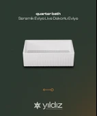 Quarter SERAMİK EVİYE Live Dekorlu Eviye 76 Cm Parlak Beyaz SİFON HEDİYE - 2