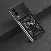 Galaxy S25 Edge Kılıf Magnetik Standlı Kamera Korumalı Zore Sürgülü Vega Kapak - 6