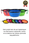 Özel Üretim Portatif Pratik Renkli Silikon Kancalı Katlanabilir Evcil Hayvan Kedi Köpek Mama Su Kabı - 2