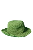 Kağıt İp El Örgüsü,Yazlık Şapka(Yeşil) - 2