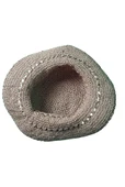 Kağıt İp El Örgüsü,Yazlık Şapka(Bej, Açık) - 3