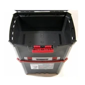 Tekerlekli Takım Çantası Plastik Organizer Bölmeli Kapaklı 2 Katlı İkili Takım Sandığı Monoblok thumbnail 3