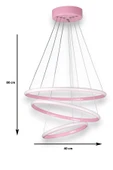 LEGACY  Rings Modern Tasarım Pembe Renk - Yatak Odası - Salon -Çocuk Odası - Mutfak Beyaz Led 3 Lü Avize thumbnail 2