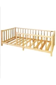 HFT HOME Unisex Montessori Bebek Ve Çocuk Karyolası Doğal Ahşap Yatak NÇY 90X190 - 2