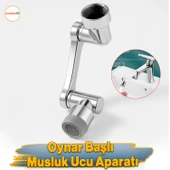 Perlatörlü Esnek Evye Musluk Başlığı 180° Döner Su Tasarruflu Krom Mutfak Bataryası Adaptör Musluk thumbnail 1
