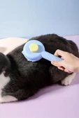 İronika Tuşlu Otomatik Temizlenen Kedi Köpek Tüy Toplayıcı Tarak Evcil Hayvan Tarağı Fırçası - 5