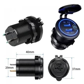 montajlanabilir araç çakmak 12 V/24 V QC3.0 USB Hızlı araç Şarj Soketi thumbnail 4