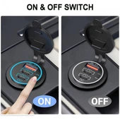 Usb Araç tekne şarj soketi PD3.0 ve QC3.0 çift USB-C bağlantı noktaları thumbnail 4