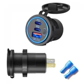 Usb Araç tekne şarj soketi PD3.0 ve QC3.0 çift USB-C bağlantı noktaları thumbnail 5