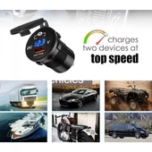 Araç tekne çakmaklık şarjı PD QC3 volt Ölçer ile Hızlı Şarj 12V/24V thumbnail 4
