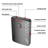 TV PC Araba için Bluetooth 5.0 Kablosuz Alıcı Verici Ses Adaptörü thumbnail 3