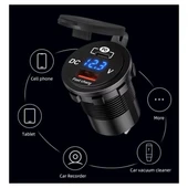 Araç tekne çakmaklık şarjı PD QC3 volt Ölçer ile Hızlı Şarj 12V/24V thumbnail 2