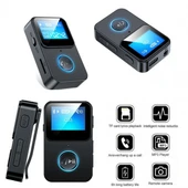 Mikro hafıza kart girişli  Bluetooth 5.0 Ses Alıcısı Verici LED Ekranlı mp3 çalar thumbnail 2