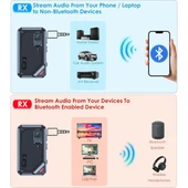 Bluetooth 5.3 Kablosuz 2in1 Verici Alıcı ses Adaptörü 3.5mm aux girişli - 2