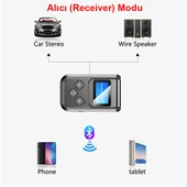 Bluetooth 5.0 2in1 Alıcı verici Düşük Gecikmeli lcd ekranlı BT kit thumbnail 2