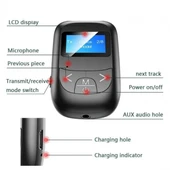 Bluetooth 5.0 Verici ve Alıcı Ekranlı  Kablosuz Ses Aktarım Adaptörü thumbnail 4