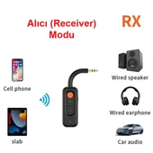 Bluetooth v5.4 alıcı verici mikrofonlu 3.5mm aux bluetooth adaptör thumbnail 3