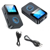 Mikro hafıza kart girişli  Bluetooth 5.0 Ses Alıcısı Verici LED Ekranlı mp3 çalar thumbnail 5