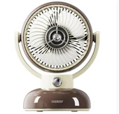Everest EFN12 Kahve 1200mAh 3 Hız Kademe Led Işıklı Retro Masaüstü Usb Fan - 1