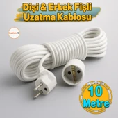 Seyyar Uzatma Kablosu 10 Metre Dişi-Erkek Fişli F19C Kalın Priz Prizli Sanayi Bahçe Elektrik Kablosu thumbnail 1