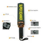 El tipi Metal Üst Arama Dedektörü üst arama güvenlik dedektörü thumbnail 4