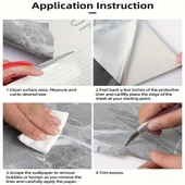 Mermer Desenli Mutfak Duvar Kağıdı Sticker - 5m X 60cm: Su Ve Yağa Dayanıklı, Yüksek Sıcaklık Esnekliğine Sahip Tezgah, Dolap, Ocak Yenileme Folyosu T10 thumbnail 6