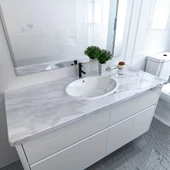 Mermer Desenli Mutfak Duvar Kağıdı Sticker - 5mx60cm Su Geçirmez, Yağa Dayanıklı, Yüksek Sıcaklığa Dayanıklı Tezgah, Dolap, Ocak Yenileme Folyosu T04 thumbnail 7