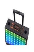 ULTRATEKNO NDR-H12 60 WATT Karaoke Ses Sistemi RGB Işıklı Çift Mikrofonlu Kumandalı DJ Bluetooth Hoparlör - 7