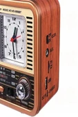 ULTRATEKNO NS-8898BT Nostaljik Radyo Analog Saatli FM Radyo Bluetooth Hoparlör USB TF AUX MP3 Çalar thumbnail 4