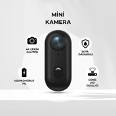 UHD 4K WiFi Vlog Kamera 30M Su Geçirmez Geniş Açı Lens Dahili Pil Manyetik Askılı - 3