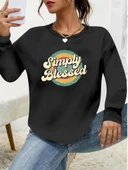 Kadın Uzun Kollu Bisiklet Yaka Viskon Iki Iplik Bluz thumbnail 1