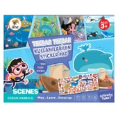 Lino Tekrar Kullanılabilen Sticker Pad Okyanus Canlıları (LS-601) thumbnail 1